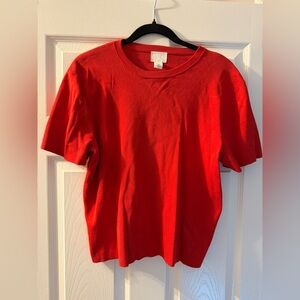 H&M Classic Red Women's Crewneck Top